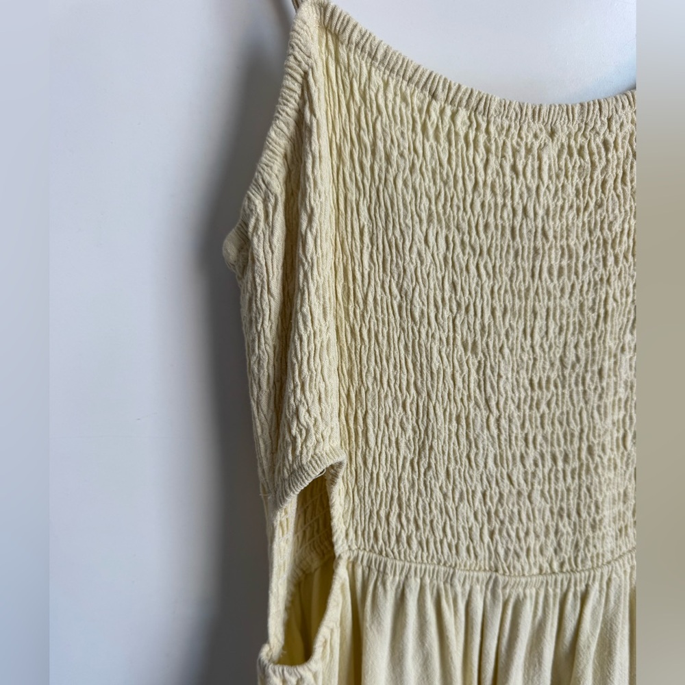 Petal‎ + Pup Butter Yellow Women XL Midi 100% Linen Dress Coastal Open side - Picture 4 of 8